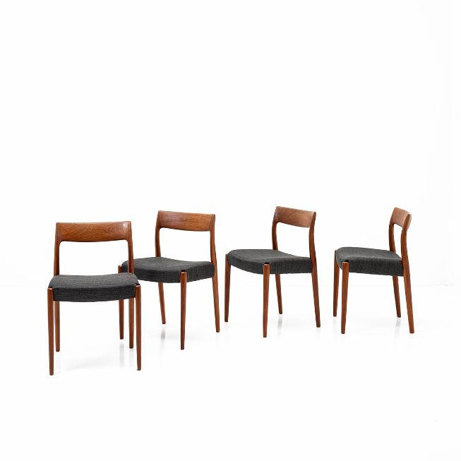 Dänisches Stuhlensemble, 1960er, Teak