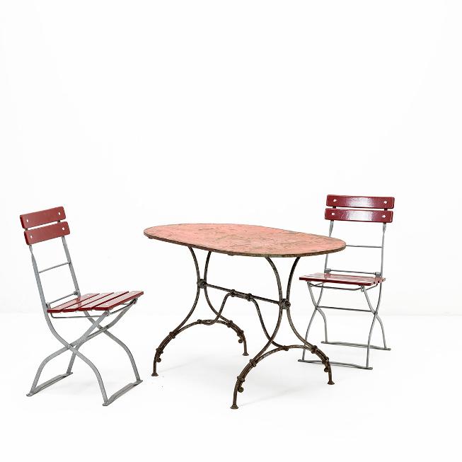 Gartentisch | Jugendstil Schmiedeeisen | Vintage