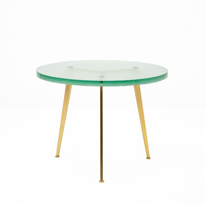 Glas-Beistelltisch, Messing, Vintage