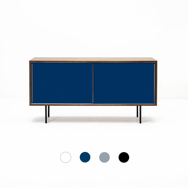 Kurt Thut Sideboard S943 Nussbaum | Spezialausführung dunkelblau