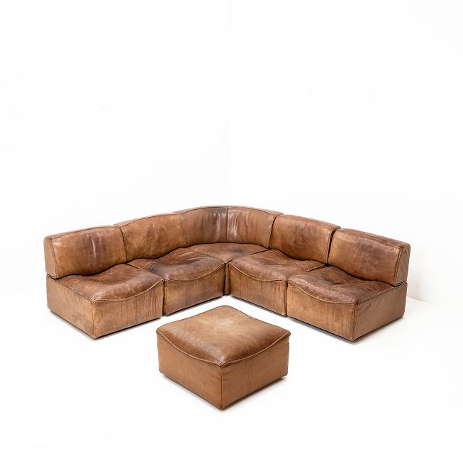 Modulares Ledersofa, de Sede DS-15, 1970er-Jahre