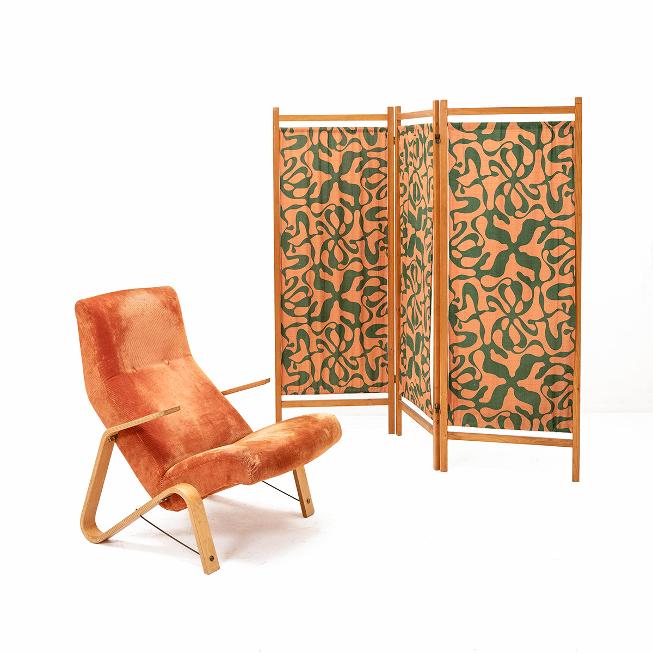 Paravent 3-teilig, 1970er-Jahre