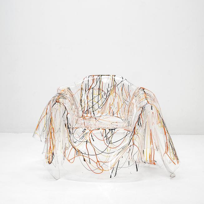 `Pollock` Sessel, Transparenter Acrylglas Objekt