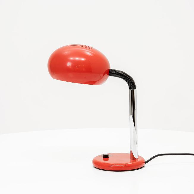 Rote Vintage Space Age Tischleuchte, Designleuchte der 1970er-Jahre