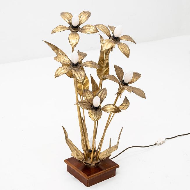 Tischleuchte Blume Metall vintage