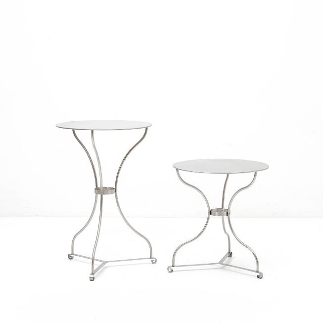 Zürcher Bistrotisch, Edelstahl unlackiert, 15% Rabatt